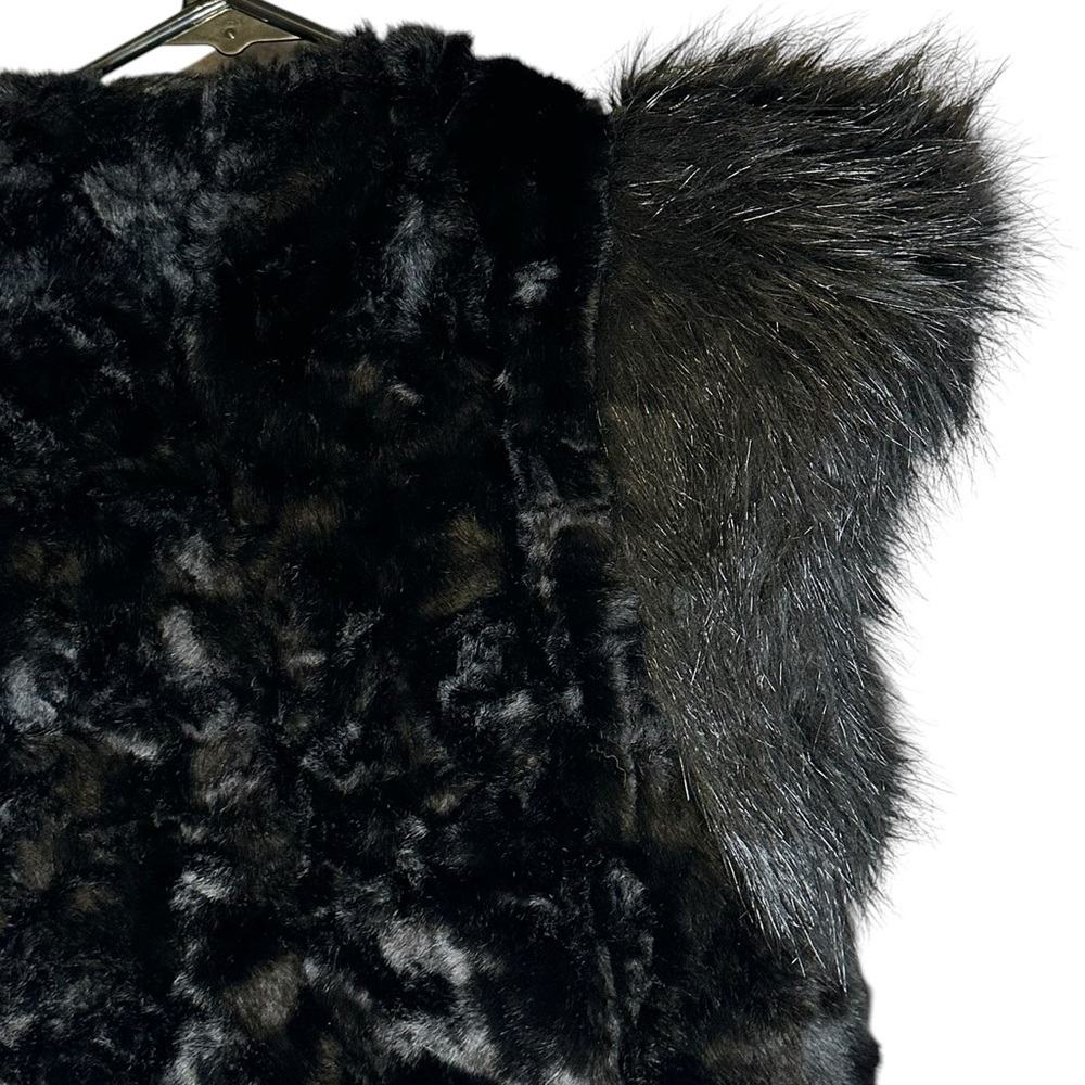 Neiman Marcus for Target Skaist Taylor Faux‎ Fur Vest 00294322 NWT Black XS - Picture 10 of 16